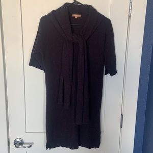 100% Cashmere sweater dress Purple with scarf tie